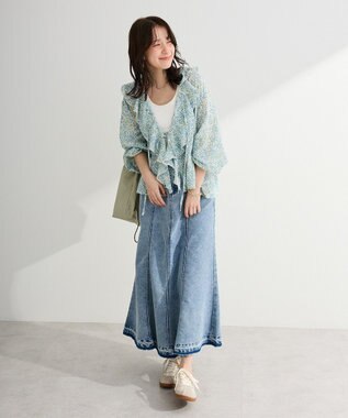 Green Parks イージーデニムマーメイドスカート Light Indigo