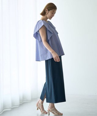 YECCA VECCA フレアブラウス Stripe