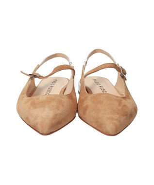 INTER-CHAUSSURES 【FABIO RUSCONI】ワンストラップバックバンドパンプス キャメルコンビ