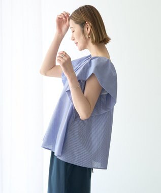 YECCA VECCA フレアブラウス Stripe