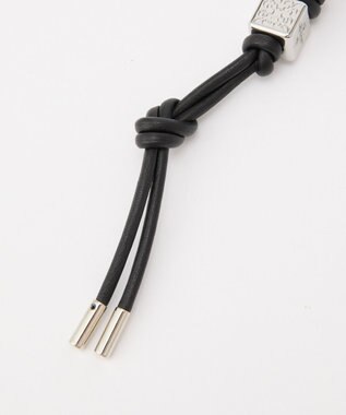 russet ［ノットモチーフ×メタルパーツ］レザーコードバッグチャーム（Z-223） Black