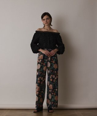 GRACE CONTINENTAL シャーリングトップ ブラック