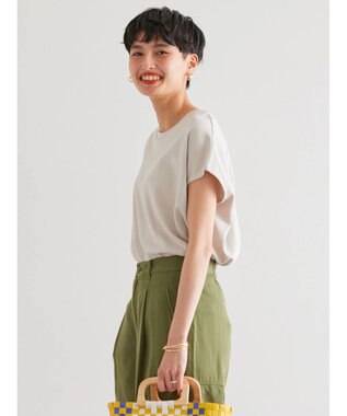 AMERICAN HOLIC キレイＣｏｔｔｏｎフレンチスリーブカットプルオーバー Gray Beige