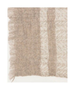 UNBILLION カシュネ cache nez / カシミヤボーダー縮絨マフラー ブラウン