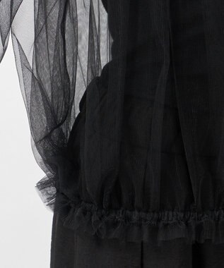 23区 S 【GOLD LABEL】チュール ギャザーブラウス ブラック系