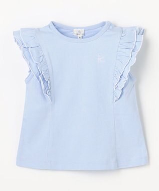 組曲 KIDS 【80-100㎝】 フルールフリルTシャツ サックスブルー