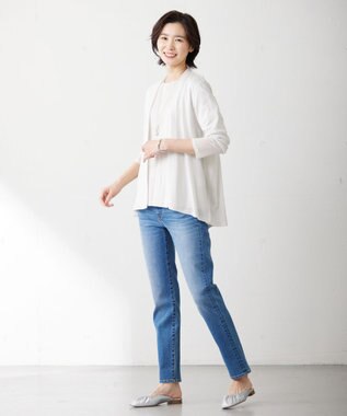 J.PRESS LADIES オーバルドロップ ネックレス シルバー系