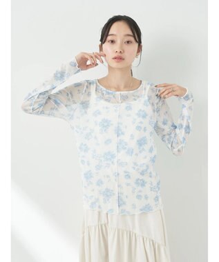 earth music&ecology フラワープリントシアーインナー Sax