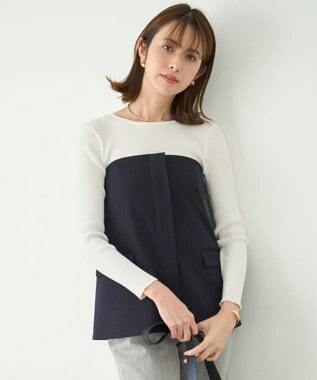 UNFILO L 【洗える/ストレッチ】イージーチノビスチェ ネイビー