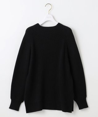 ANY SIS 【洗える・セットアップ可】アンチピリング変形畔 ボトルネック ニット ブラック