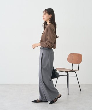 earth music&ecology 袖口スリットスキッパーカーディガン Brown