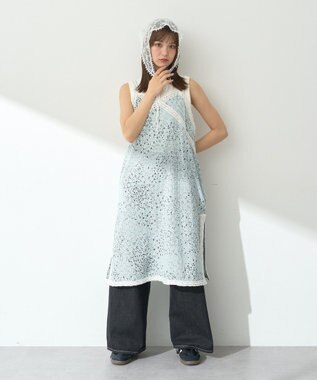 earth music&ecology タックホックデニムパンツ Light Indigo