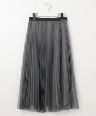 J.PRESS LADIES L 【WEB限定カラーあり・洗える】ハイゲージチュール プリーツ スカート グレー系
