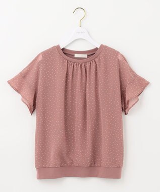 ANY SIS 【洗える】シフォンプリント ブラウス スモーキーピンクドット