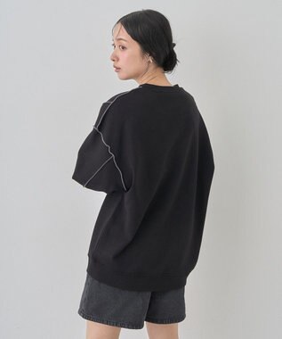 earth music&ecology 配色ルーズチュニック Black