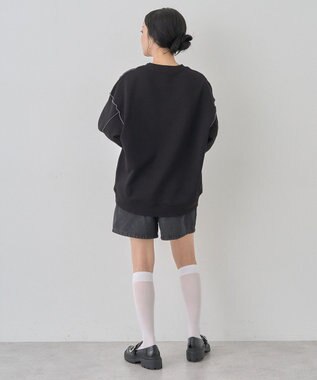 earth music&ecology 配色ルーズチュニック Black