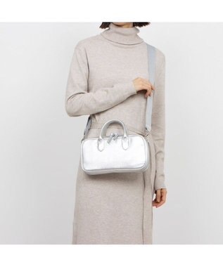 UNBILLION ペルケ perche / 牛革ランドスケープ2wayショルダーバッグ シルバー