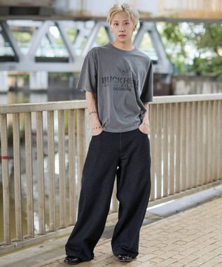 WEGO 【ユニセックス着用ITEM/MLサイズ展開】ステンシルロゴグラフィックT（SS） ブラック