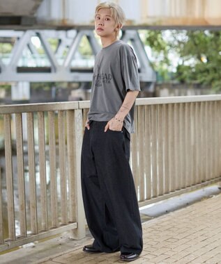 WEGO 【ユニセックス着用ITEM/MLサイズ展開】ステンシルロゴグラフィックT（SS） ブラック