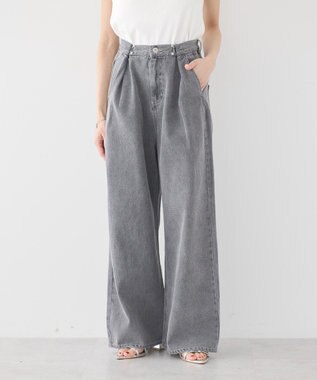 earth music&ecology タックホックデニムパンツ Light Gray
