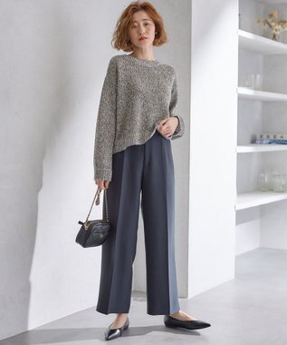 23区 【Oggi4月号掲載/洗える】ハイカウントライトクロス クロップド パンツ ネイビー系