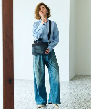 TOPKAPI 【Breath TOPKAPI】RIPPLE リプル ファスナー付 ショルダーバッグ S ブラック