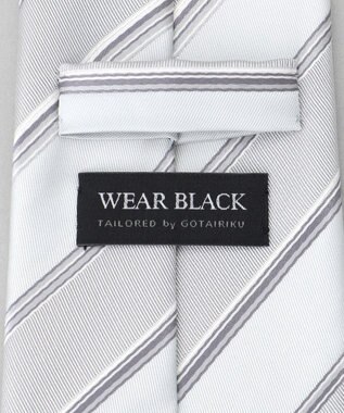 GOTAIRIKU 【WEAR BLACK】フォーマル用_ストライプ ネクタイ アイボリー系1