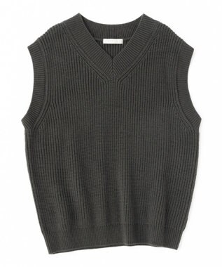 UNFILO MENS 【男女兼用】バルキー ニットベスト カーキ