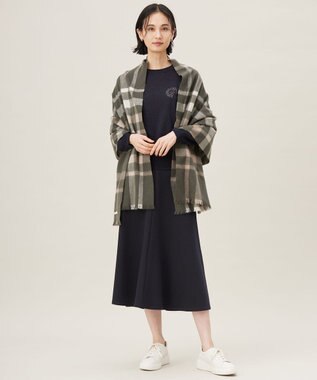 自由区 L 【セットアップ対応・洗える】ブークレダンボールフレア スカート ネイビー