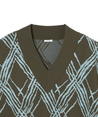 JOSEPH チェックニット　ベスト Palm Leaf/Chambray