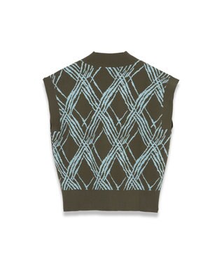 JOSEPH チェックニット　ベスト Palm Leaf/Chambray