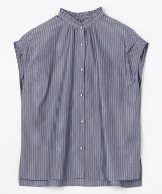 ANY 【UVカット/吸水速乾/抗菌防臭】エニィファンクション ノースリーブブラウス ネイビーストライプ