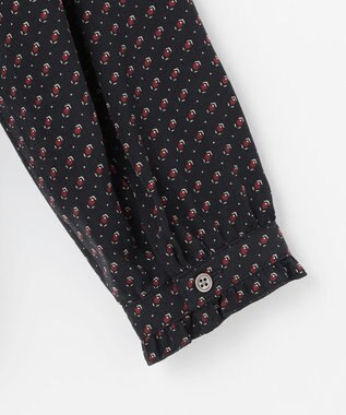 J.PRESS LADIES S スエード幾何プリント ブラウス ネイビー系