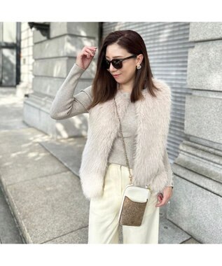 LA BAGAGERIE 【インスタグラマー chiyoさん×LA BAGAGERIE】チェーンスマホショルダー ホワイト