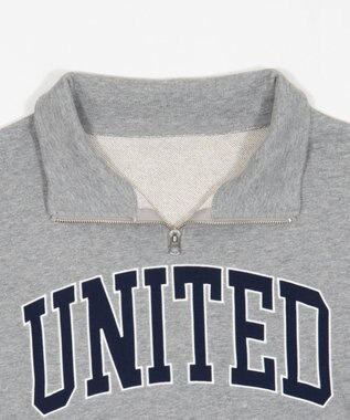 WEGO グラフィックハーフジップスウェット 杢グレー