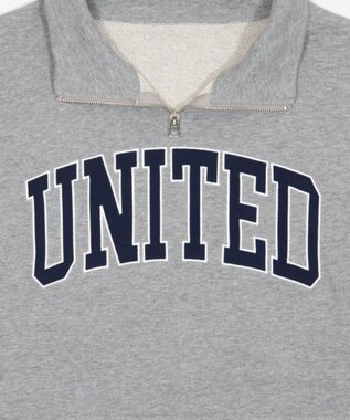 WEGO グラフィックハーフジップスウェット 杢グレー