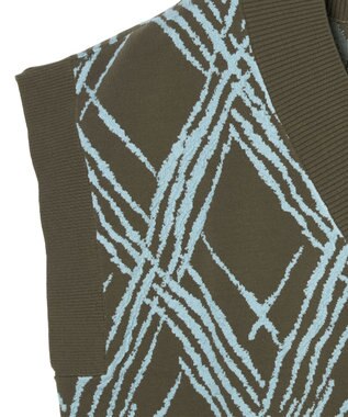 JOSEPH チェックニット　ベスト Palm Leaf/Chambray