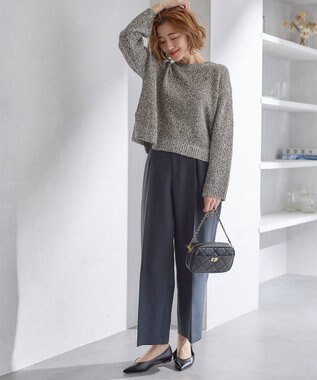 23区 【Oggi4月号掲載/洗える】ハイカウントライトクロス クロップド パンツ ネイビー系