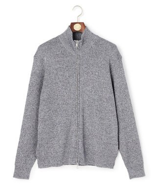 J.PRESS MEN ギマコットンフルジップ カーディガン ネイビー系