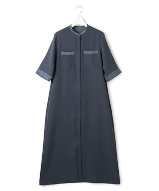 ICB 【先行予約】 FluidBackSatin シャツワンピース ダルブルー