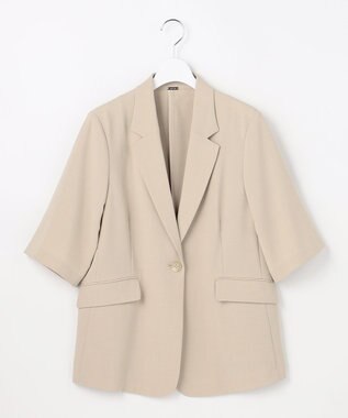 ANY SIS アーバンクールタッチ 半袖 ジャケット ライトベージュ