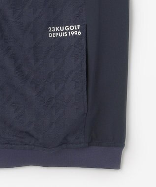 23区GOLF 【MEN】【UVカット】千鳥ジャカードニットブルゾン ネイビー系