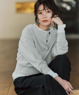 ANY コクーンボーダープルオーバー イエロー