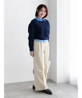 Te chichi コンパクトクルーネックニット【AOYAMA FASHION ASSOCIATION × Te chichi】 ネイビー