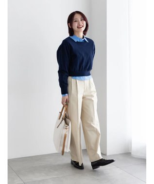 Te chichi コンパクトクルーネックニット【AOYAMA FASHION ASSOCIATION × Te chichi】 ネイビー