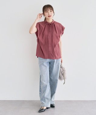 Green Parks ・ＥＬＥＮＣＡＲＥ　ＤＵＥ　ボウタイフレンチブラウス Pink