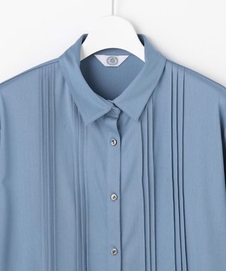 J.PRESS LADIES コンパクトトリコット シャツライク カットソー ブルー系