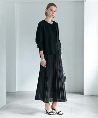 ICB ライトジョーゼットプリーツ スカート チャコール