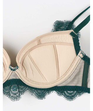 AMPHI ブラジャー 谷間メイク カップ上辺が浮きにくい Gカップまで対応 大きいサイズ 【Glama-Rich グラマリッチ ボリュームUPタイプ】 ブラ BYJ302 アンフィ／ワコール グリーン