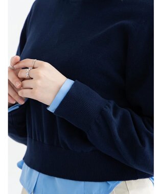 Te chichi コンパクトクルーネックニット【AOYAMA FASHION ASSOCIATION × Te chichi】 ネイビー